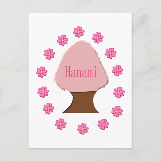 Hanami Japanese Cherry Tree Postkarte (Vorderseite)