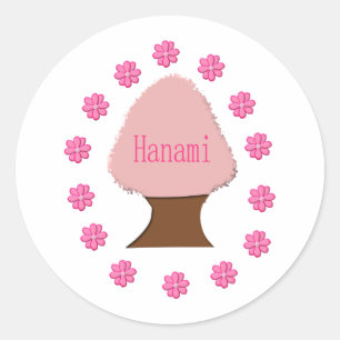 Hanami Japanese Cherry Tree Runder Aufkleber
