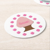 Hanami Japanese Cherry Tree Runder Pappuntersetzer (Angewinkelt)