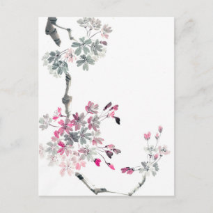 Hanami Sakurazweig blühend Postkarte