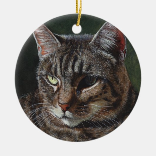 HanaTabbykatzen-Malereikunst Keramik Ornament (Vorne)