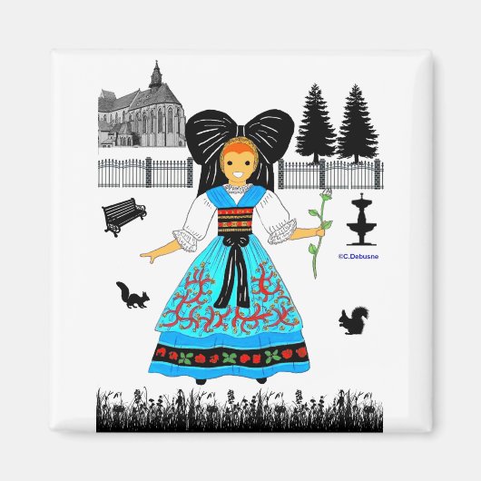Hanau, Elsass, Frankreich Magnet (Vorne)