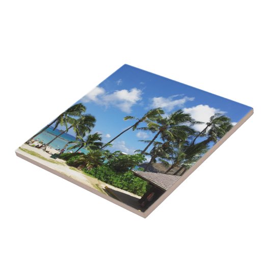 Hanauma Bay Hawaii Coconut Trees Fliese (Seite)