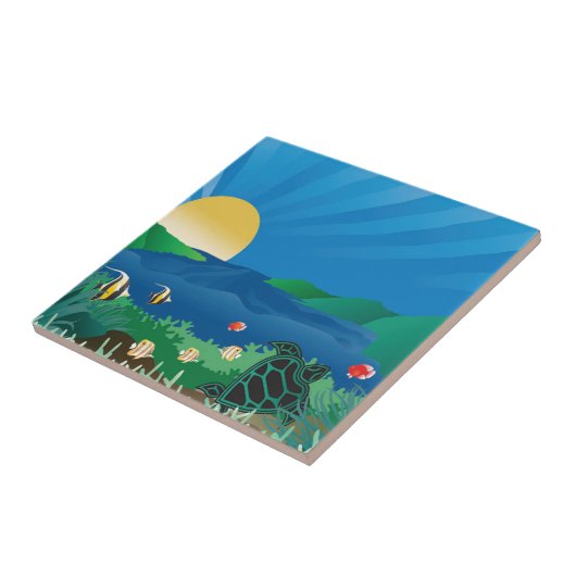 Hanauma Bay Hawaii Fliese (Seite)