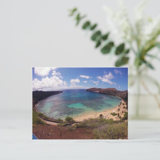 Hanauma Bay Hawaii Postkarte (Stehend Vorderseite)