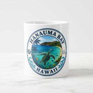 Hanauma Bay Hawaii Retro-Reise-Logo  Jumbo-Tasse
