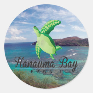 Hanauma Bay Hawaii Turtle Runder Aufkleber