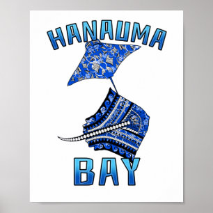 Hanauma Bay Hawaii Vacation Tribal Stingray Poster