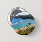 Hanauma Bucht, Ansicht Honolulus, Oahu, Hawaii Button (Vorne & Hinten)