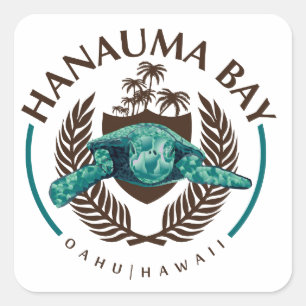 Hanauma Bucht Hawaii Quadratischer Aufkleber