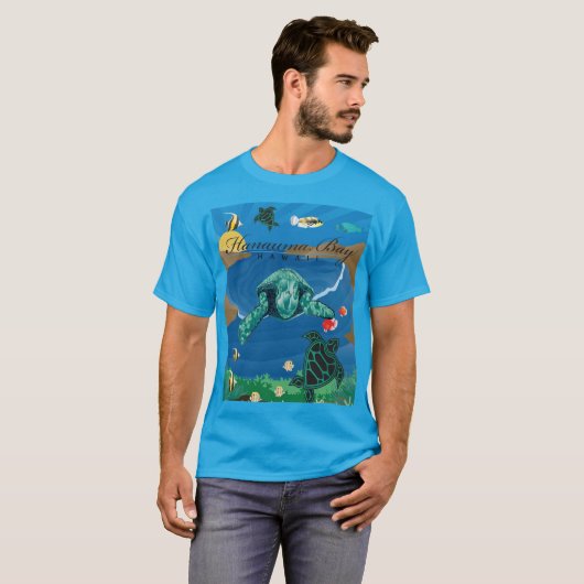 Hanauma Bucht-Hawaii-Schildkröte T-Shirt (Vorne ganz)