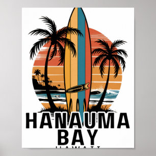 Hanauma Y Hawaii Surfen Surfer Poster