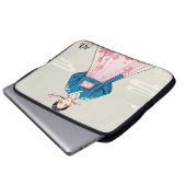 Hanbok Frau mit Blue Top und Cherry Blossom Moti Laptopschutzhülle (Vorne Knopf)