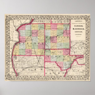 Hancock, McDonough, Schuyler Landkreise Poster