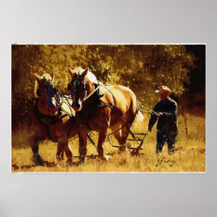 Hand an den Pflug Poster