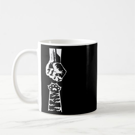 Hand and Cat's Paw Faust Bump Cat Liebhaber Kaffeetasse (Links)