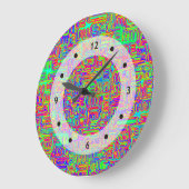 Hand And Digitally Painted Pattern Art 42 Große Wanduhr (Winkel)