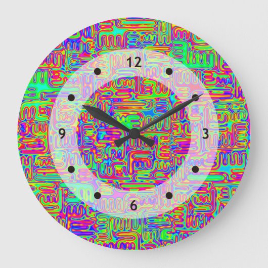 Hand And Digitally Painted Pattern Art 42 Große Wanduhr (Vorderseite)
