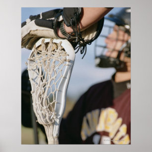Hand auf einem Lacrosse-Stock Poster