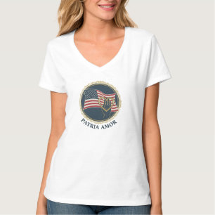 Hand aufs Herz Patriotismus-Flaggen-T-Shirt T-Shirt