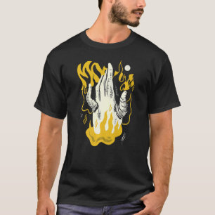Hand-Beängstigend-Surreal-Burning-Teufel T-Shirt
