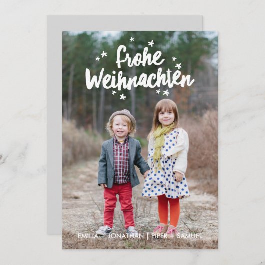 Hand beschSparete Weihnachtsfeiertags-Gruß Feiertagskarte (Vorne/Hinten)