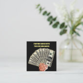 Hand-Besitz-Hundert-Dollar-Scheine-Finanzierung Quadratische Visitenkarte (Stehend Vorderseite)