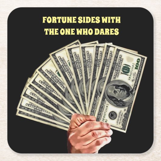 Hand-Besitz-Hundert-Dollar-Scheine-Finanzierung Rechteckiger Pappuntersetzer (Vorderseite)