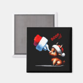 Hand Boop Christmas Highland Cow Santa Farmer Anim Magnet (Vorderseite/Rückseite)