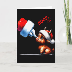 Hand Boop Weihnachten Highland Kuh Santa Bauer Ani Karte