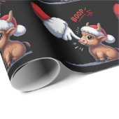 Hand Boop Weihnachten Highland Kuh Santa Bauer  Geschenkpapier (Rolleneckpunkt)