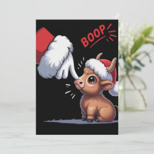 Hand Boop Weihnachten Highland Kuh Santa Farmer