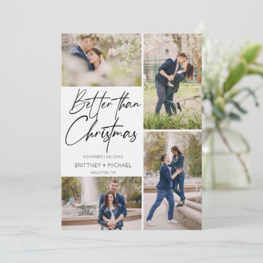 Hand Briefe besser als Weihnachten Save the Date (Stehend Vorderseite)