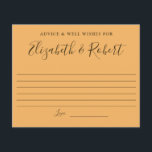 Hand Briefe elegante einfache Ratschläge gut wünsc<br><div class="desc">Elegante,  schicke,  einfache,  moderne,  minimalistische Stilweise für Hochzeitsraten. Ein handgeschriebener Schriftart mit den Namen der Braut und des Bräutigams. Ideal für Herbst- oder Herbsthochzeiten,  da es Herbstfarben gibt - braun und orange.</div>
