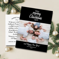 Hand Briefe frohe Weihnachten Familie Foto Black
