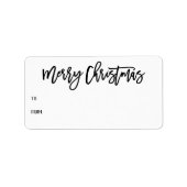 Hand Briefe frohe Weihnachtsschrift Geschenk Adressaufkleber (Vorne)
