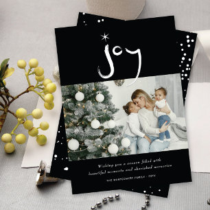 Hand Brushed Joy Calligraphy Star Weihnachts-Foto Feiertagskarte