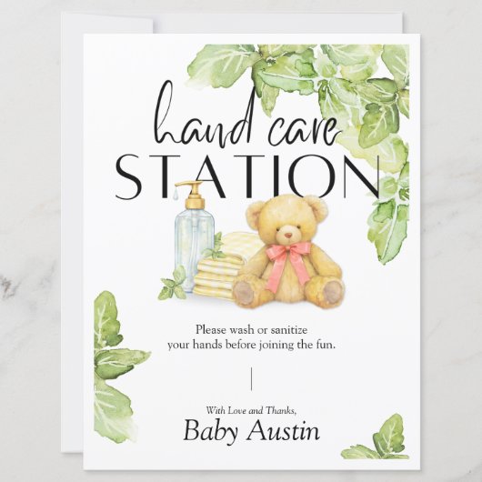 Hand Care Station Sign (Vorderseite)