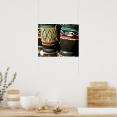 Hand carved drums, Livingston, Zambia Poster (Küche)