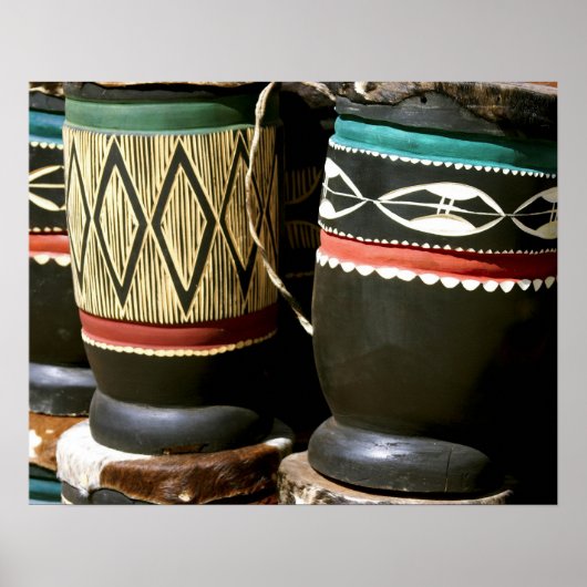 Hand carved drums, Livingston, Zambia Poster (Vorne)