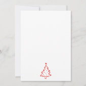 Hand Dawn Whimsical Rot Funky Weihnachten Open Hou Einladung (Rückseite)