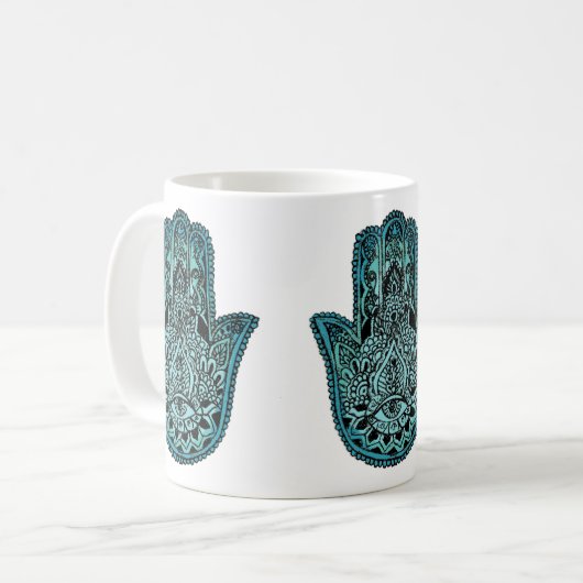 Hand der Fatima-Weiß-Tasse Kaffeetasse (Vorderseite Links)