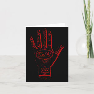 Hand der Geheimnisse Satanisches Pentagramm Siegel Karte