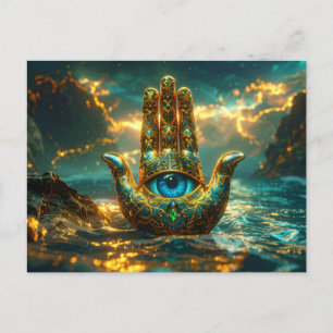 HAND DER HAMSA – HAND DER FATIMA – ZEN BUDDHISMUS POSTKARTE
