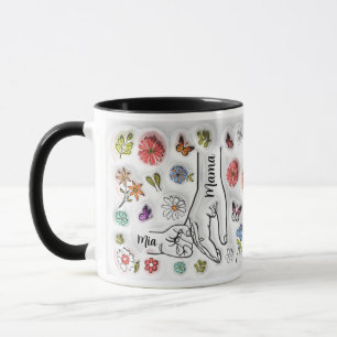 Hand der personalisierten Mama - 1 Kind Tasse