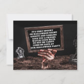Hand des Halloween-Party des Toten Blutschreibens Einladung (Vorderseite)
