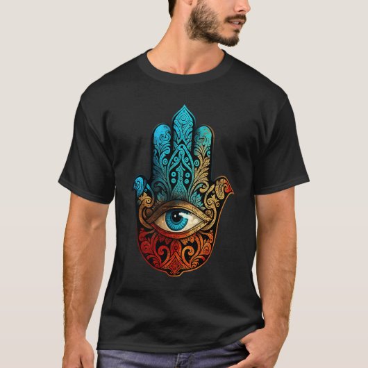 Hand des Hamsa-Augenschutzes T-Shirt (Vorderseite)