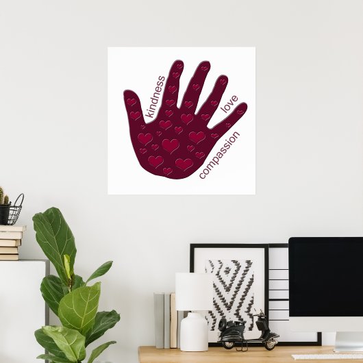 Hand des Herzens Poster (Heimbüro)