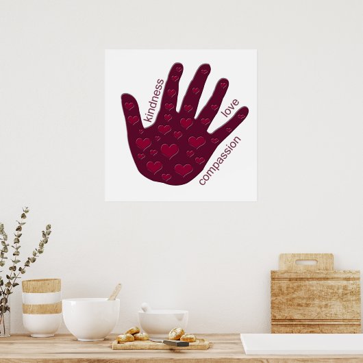 Hand des Herzens Poster (Küche)