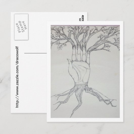 Hand des Powers Postkarte (Vorne/Hinten)